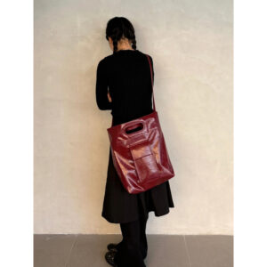 High-end Leather Red Envelope Bucket For Women 2026 Autumn New Single Shoulder Crossbody Large Capacity Tote Bag