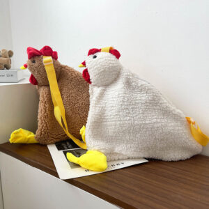 Cute Plush Big Chicken 2026 Autumn Winter New Large Capacity Bag Girly Heart Ins Single Shoulder Crossbody Handbag