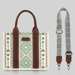 Advanced canvas tote one shoulder Bohemian handbag, ethnic color crossbody bag, 2026 new Lingge temperament women’s bag