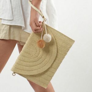 Straw Envelope Messenger Bag Hand-woven Beach Holiday Shoulder Crossbody Handbag Laizhou Factory Spot