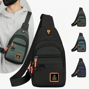 Lightweight Men Chest Sling Oxford Multi-compartment Crossbody Bag Adjustable Shoulder Backpack For Outdoor Travel Sport