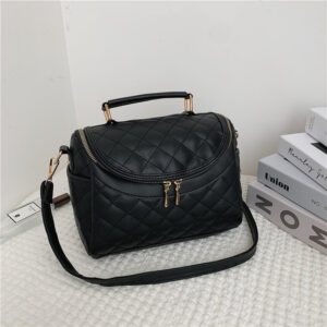 Foreign Trade Women’s New European And American Style Small PU Leather Quilted Embroidery Fashion Handbag Single