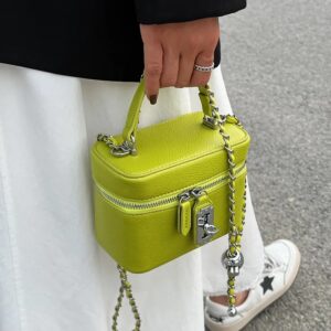 Women Square Handbags 2026 Summer Fashion Chains Crossbody Texture PU Shoulder Bag Elegant Chic Mini Mobile Phone Bags