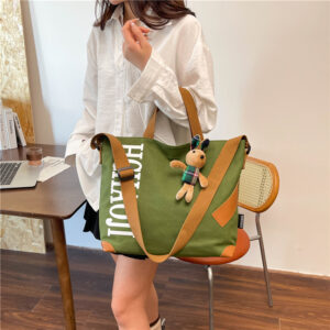 Single Shoulder Canvas Women’s Mommy Casual Tote Commuter Large Capacity Handbag Crossbody Bag Customizable