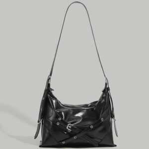 Women’s Bags Hot Girl Motorcycle Wax Punk Style Shoulder Tote Large Capacity Commuter Crossbody Bag Trend