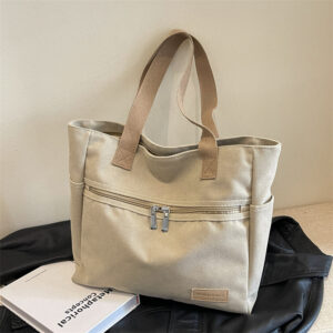 Canvas Shoulder Bag Women, Large Capacity Casual Tote Bag, School Student Backpack, Commuter Handbag For Women