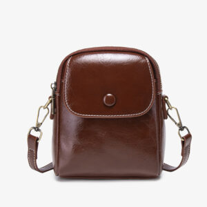 Bags Retro Waxed Small Bag/phone New Genuine Leather Women’s Shell Bag, Versatile Shoulder/crossbody Bag.