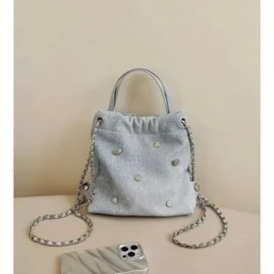 Denim Leather Chain Backpack Women, Multifunctional Bag, New Fashion Handbag, Shoulder Bag For Women