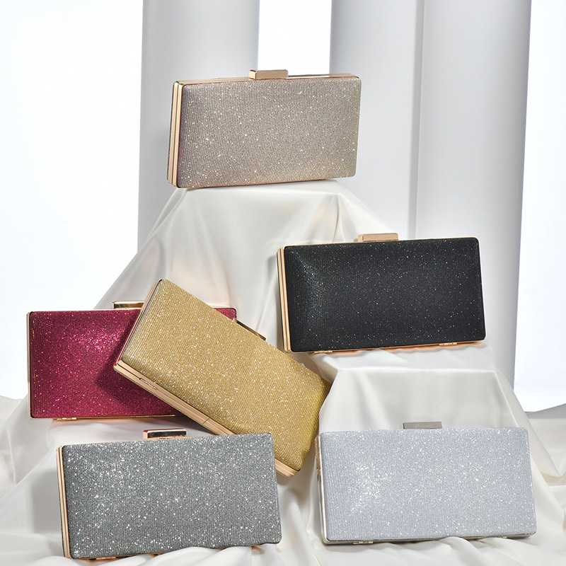 Simple Shimmer Clip Crossbody Clutch Evening Party Wedding Bridesmaid Banquet Dress Bag