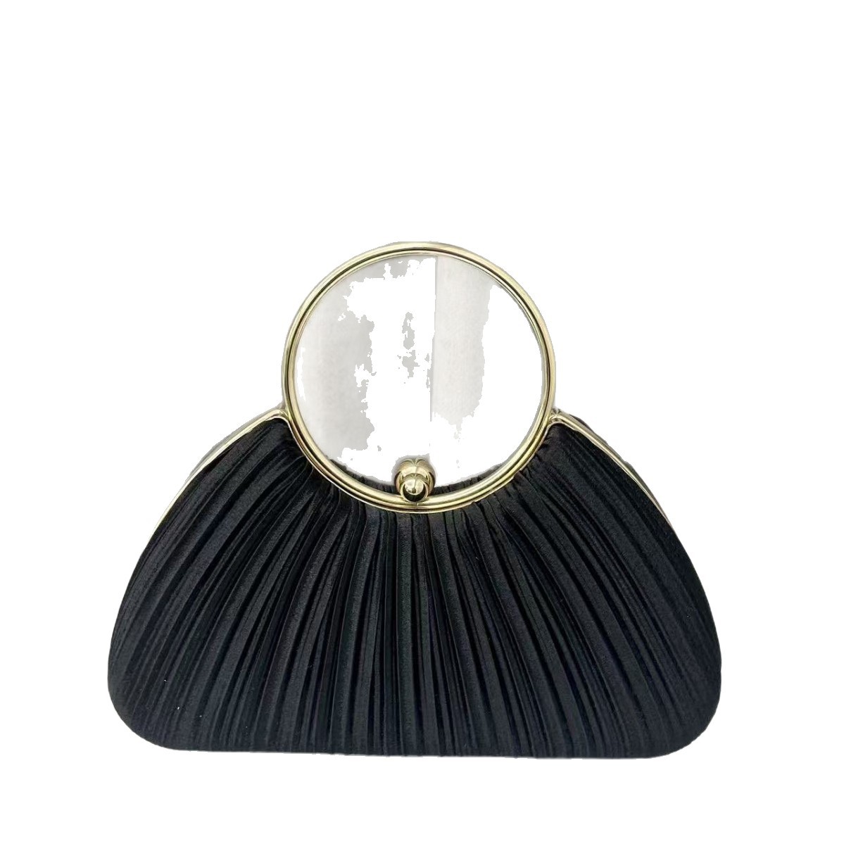 New Pleated Evening Women's Socialite Elegant Party Dress Bag Clutch Ring Handbag - Image 5