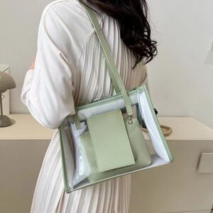 Summer Transparent Large Capacity Mother-Daughter For Women 2026 New Trend Jelly Shoulder Vacation Beach Tote Bag
