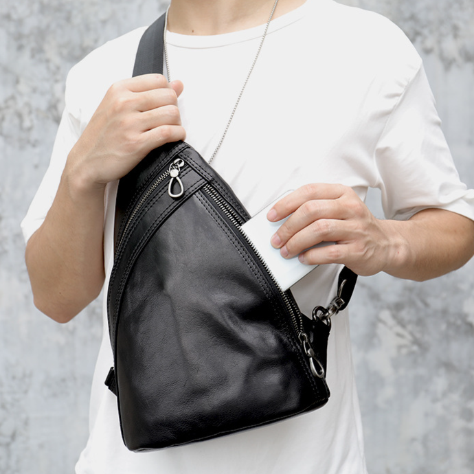 Casual chest large capacity, fashionable crossbody bag, high-end for men