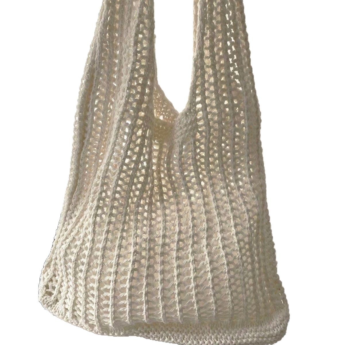 Fashion Knitted Versatile Tote Large Capacity Shoulder Simple Hollow Woven Summer Beach Bag - Image 5