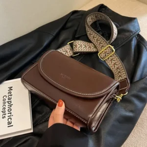 Maillard Retro Autumn And Winter Cross Body Wide Shoulder Strap Fashion Small Womens Bag