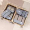 Gray 7-piece travel organizer
