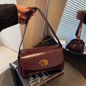 Retro Commuter Women’s Shoulder Oil Waxed Leather Trendy Fashion Casual Small Square Crossbody Bag With Zipper