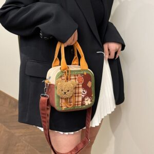 Gingerbread Siam Crossbody For Women 2026 Early Spring New Cute Plaid Handbag Niche Design Phone Small Bag