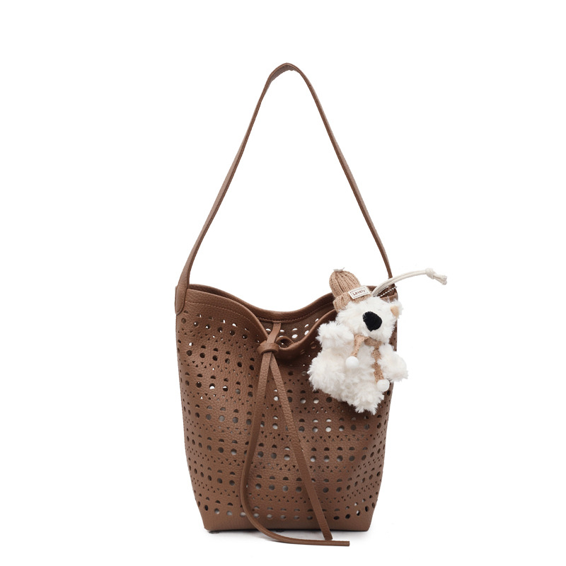 Women's Crossbody Cute Unique Hollow Design Shoulder Underarm Bucket Bag Summer Style Trendy Handbag - Image 5