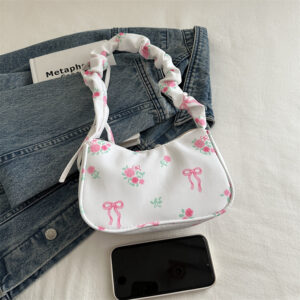 Casual For Women 2026 New Cute Small Flower Shoulder Korean Style Fashionable Underarm Bag Textured Handbag