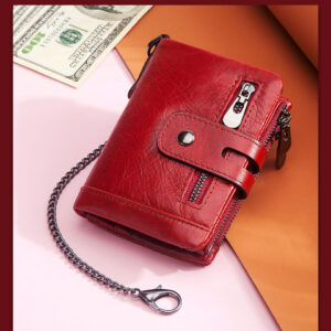 Explosive top layer cattle pickup bag three fold money clip rfid men’s short leather wallet
