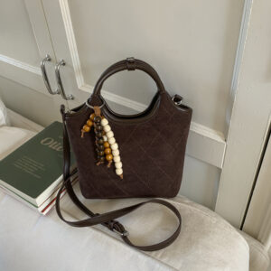Light Handheld Bucket For Women 2026 Autumn New Fashion Plaid Shoulder Commuting Versatile Crossbody Bag