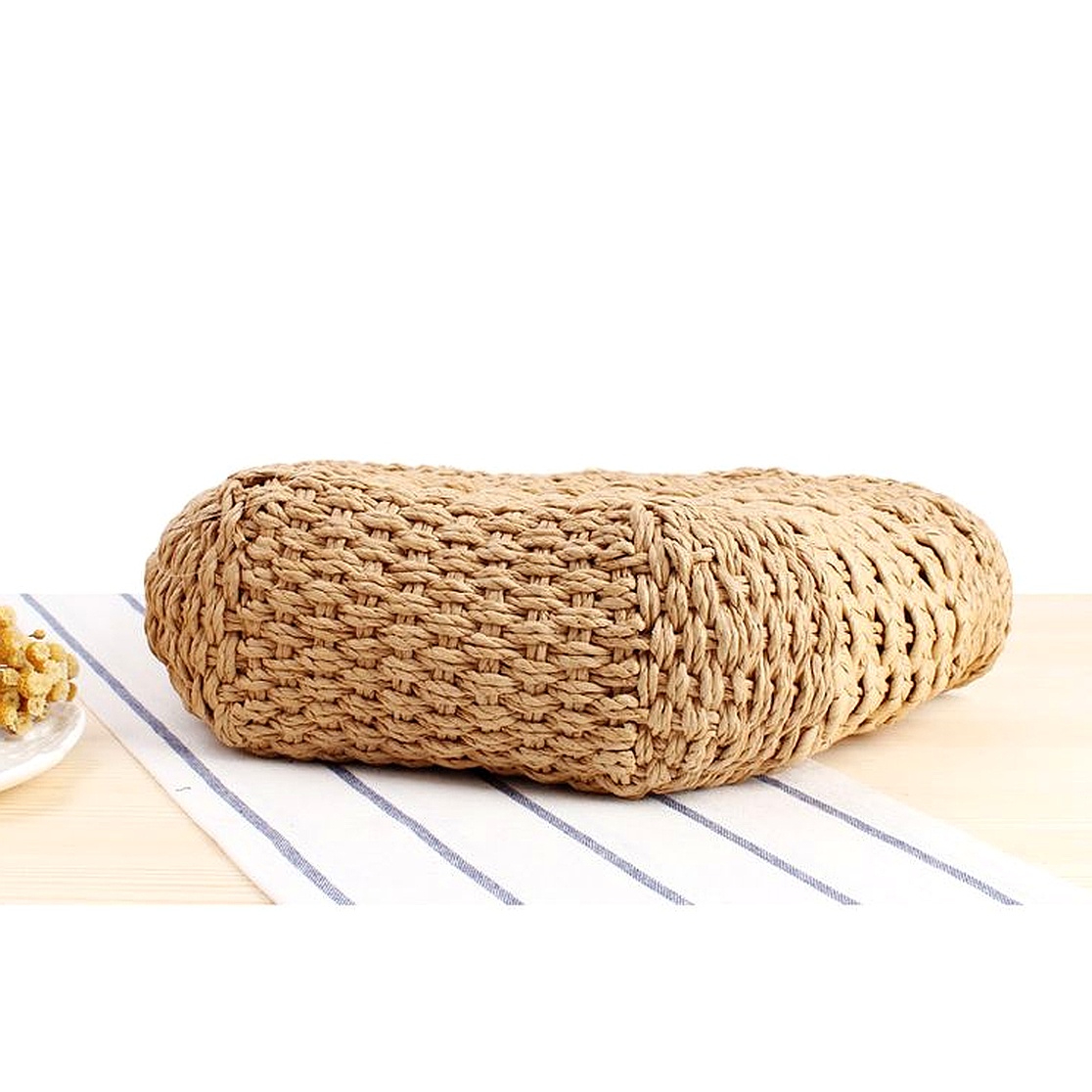 Pure Color Simple Straw Retro Woven Shoulder Fashion Silk Towel Paper Rope Casual Bag - Image 3