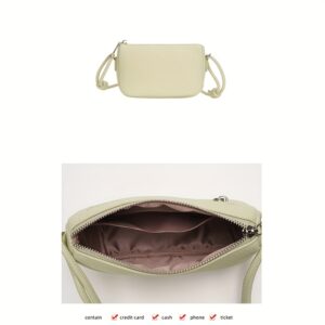 Korean Minimalist Blush Pink Small Messenger Bag Smooth Soft Fabric Knot Decor Adjustable Thin Strap Ladies Daily Date