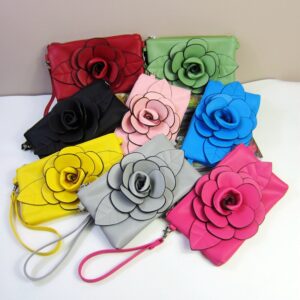 Women’s Bags Of Three Dimensional Camellia Shoulder Messenger Mobile Phone Coin Purse Cute Creative Flower Handbag Small
