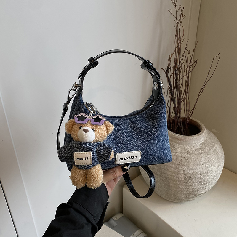 Korean Style Denim Dumpling Casual Shoulder Crossbody Bag for Women Trendy 2026 New - Image 3