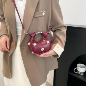 High-end Niche Women 2026 Spring New Fashion Rivet Single Shoulder Crossbody Mini Underarm Bag For Ladies