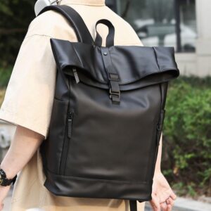 Unisex Waterproof Backpack – 15″ Laptop Compartment, Anti-Theft Design, PU Leather With Diamond Quilting (Black/Style
