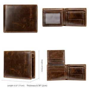 2026 High-quality Cowhide RFID Genuine Leather Men’s Short Top Layer Card Bag Wallet