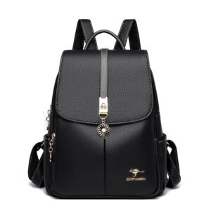 Fashion Travel Soft Leather Anti Theft Simple Large Capacity Backpack Women