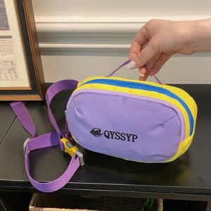 Dopamine Color-blocking Water-resistant Oxford Cloth Small Square 2026 New Style Patchwork Casual Textured Shoulder Bag