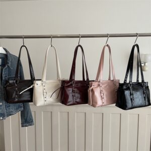 Minimalist Trendy Handbag With Rivets, Stylish And Elegant For Commuting, 2026 Casual New Vintage Personality Ins