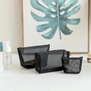 1PC Women Men Necessary Cosmetic Bag Transparent Travel Organizer Fashion Small Large Black Toiletry Bags Makeup Pouch