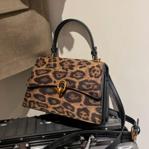 Women’s Leopard Print Fashion Handbag 2026 Autumn And Winter New Vintage Small Square Versatile Niche Crossbody Bag For