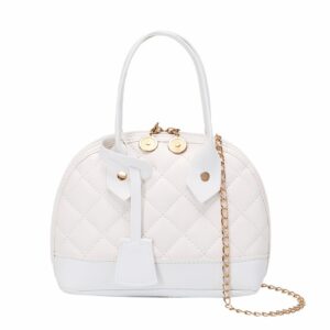 New Autumn Winter Rhombic Shell Bag For Women Simple Chain Color Contrast Handheld Shoulder Fashion Handbag