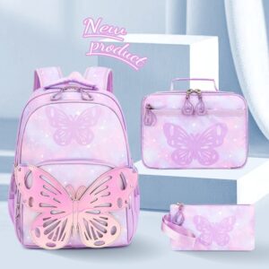 Girls’ Multifunctional Backpack With Cartoon Butterfly Design New Style Cute Stylish Versatile Student Shoulder Bag