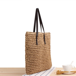 Large capacity casual straw single shoulder solid color hand-woven bag system