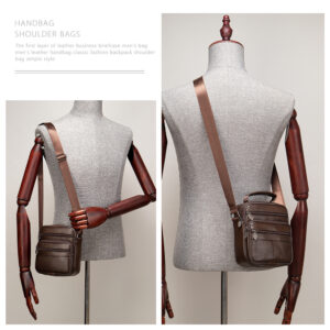 Shoulder Source Genuine Leather Coin Litchi Grain Cowhide Men’s Messenger Bag Men Bags