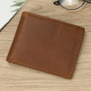 Crazy Horse 70% Off Men Genuine Leather Short With Coin Slot Multiple Card Slots Wallet