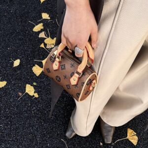 Women’s Monogram Crossbody Boston Style Handbag High-End Commuting Light Luxury Retro Versatile Mini Children’s Bag