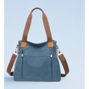 Crossbody Canvas With Zipper Tote Handbag Women Shoulder Bag Blank Versatile Large Capacity