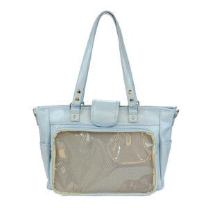 Anime-Inspired PU Tote – DIY Clear Cosplay Shoulder Bag For Conventions, School Daily Use, Medium Capacity With Double