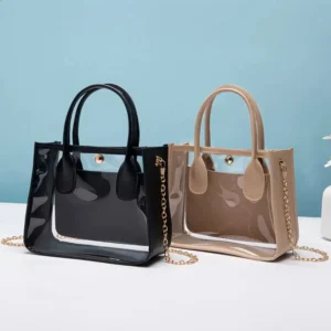 Internet Celebrity Transparent Jelly Handbag Trendy Small Fresh And Fashionable Versatile Chain Crossbody Bag 241226