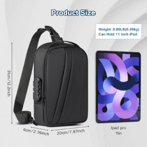 Multifunctional Men’s Password Anti-theft Backpack Sports Anti-splashing Messenger Large Capacity Cool Breast Bag