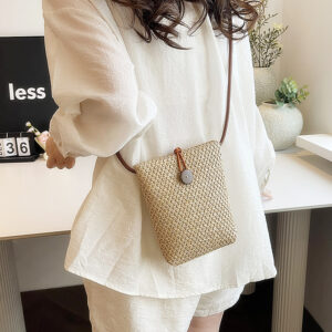 Summer Beach Vacation Straw Woven For Women 2026 New Versatile Crossbody Super Popular Mini Phone Bag