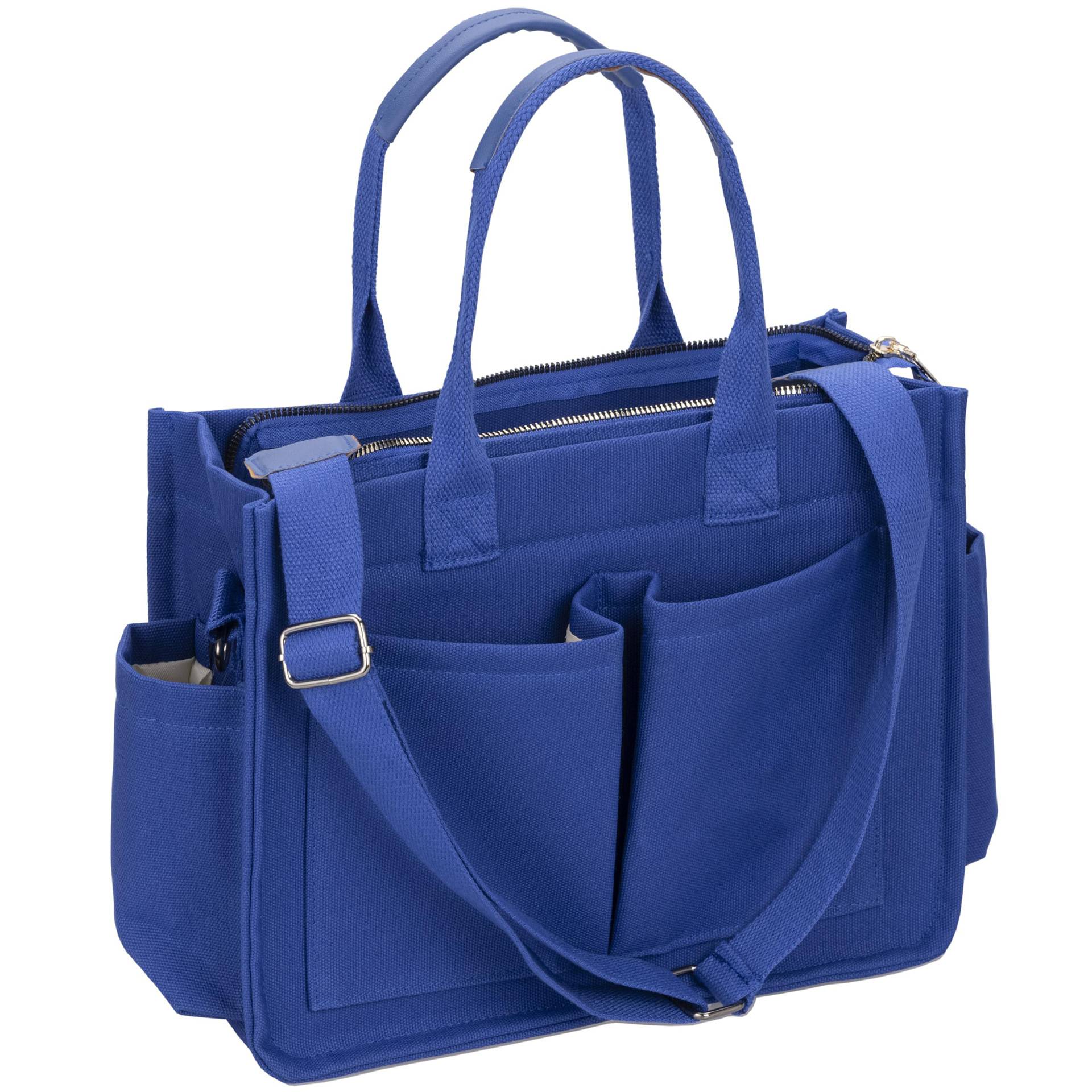 Large Canvas Tote For Women, With Pockets, Laptop Shoulder Bag - Image 9
