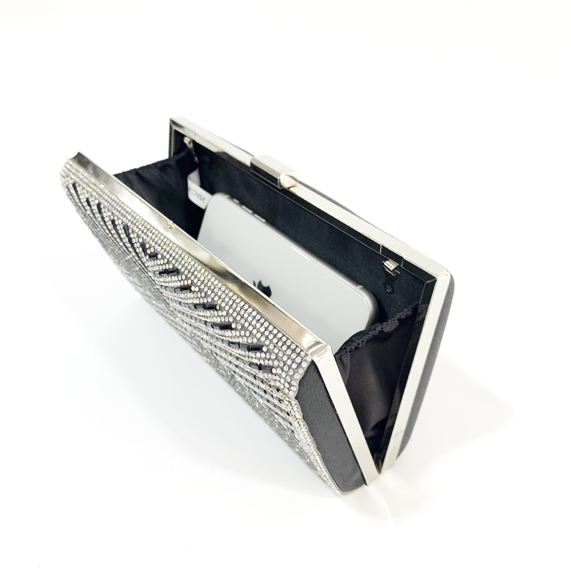 2026 New Evening Bag High-end X-shaped Stripe Rhinestone Clutch Purse - Image 4